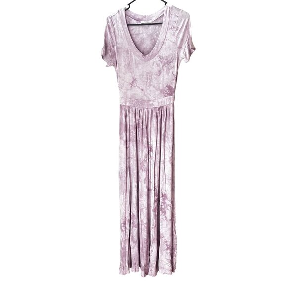Veveret Tie-Dye Lavender Wide-Leg Jumpsuit With Short Sleeves NWOT - Picture 1 of 9